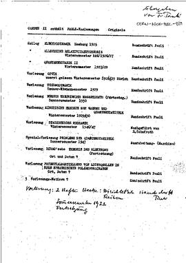 Content of box 2 of the Pauli Lecture Collection, list, Pauli, Franca