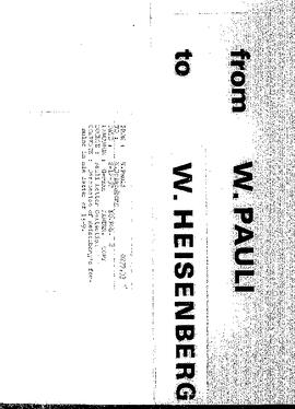 Letter from Pauli to Heisenberg