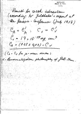 Miscellaneous Calculations et al