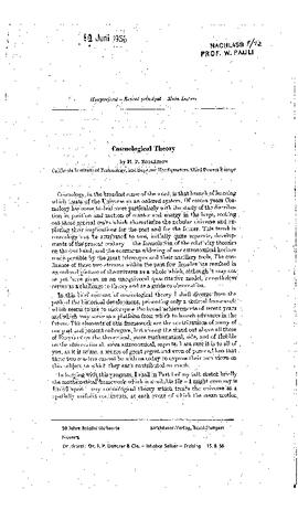 Cosmological theory, Robertson, Howard P