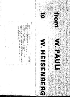 Letter from Pauli to Heisenberg