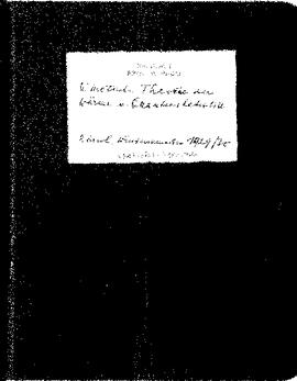 "Kinetische Theorie der Wärme und Quantenstatistik", lecture held in Zürich in winter 1929-30, manuscript, Pauli, Wolfgang