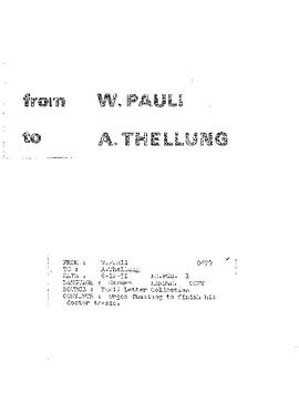 Letter from Pauli to Thellung