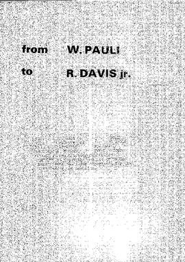 Letter from Pauli to Davis