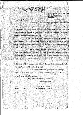 Letter, Ahmad, S M W