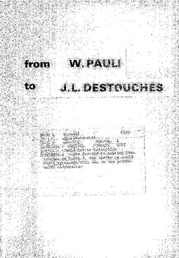 Letter from Pauli to Destouches