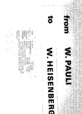 Letter from Pauli to Heisenberg
