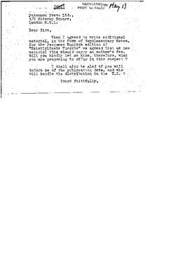 letter to Pergamon Press Ltd.