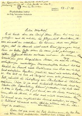 Letter from Pauli to Weisskopf