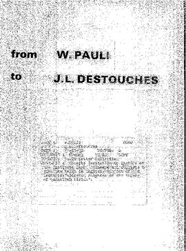 Letter from Pauli to Destouches