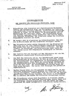 Stipendiatenordnung des Instituts für Europäische Geschichte, Mainz, Göhring, Martin