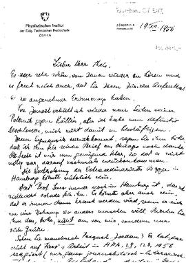 Letter from Pauli to Theis