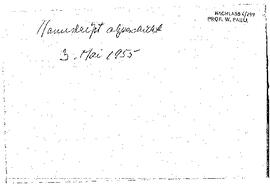 Manuskript abgeschikt