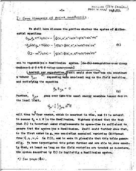I: Some theorems of point mechanics, [unknown]