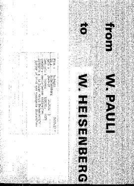 Letter from Pauli to Heisenberg