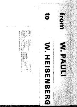Letter from Pauli to Heisenberg
