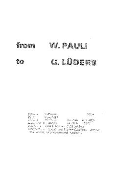 Letter from Pauli to Lüders