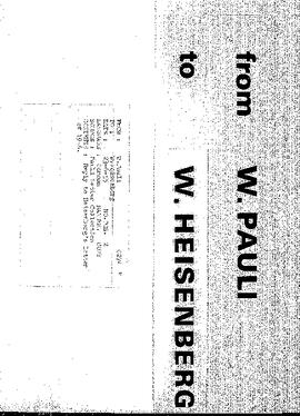 Letter from Pauli to Heisenberg