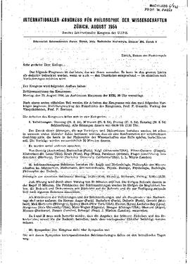 Internationaler Kongress für Philosophie der Wissenschaften, Internationaler Kongress für Philosophie der Wissenschaften