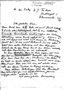 letter to Teubner Verlagsgesellschaft