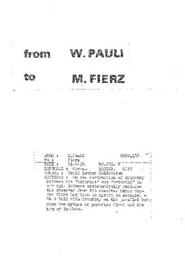 Letter from Pauli to Fierz