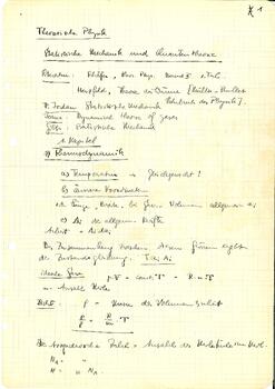 "Statistische Mechanik und Quantentheorie", Wolfgang Pauli's lecture given by Victor Weisskopf at ETH Zürich in winter 1935-1936 (Pauli was on leave during this semester); notes taken by Josef Jauch., Jauch,  Josef