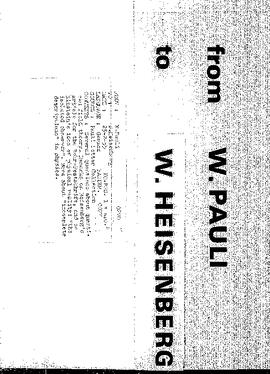 Letter from Pauli to Heisenberg