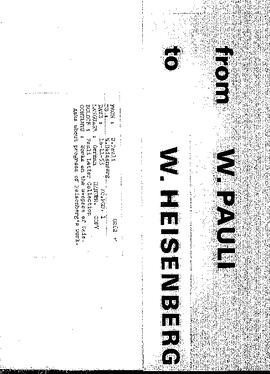 Letter from Pauli to Heisenberg