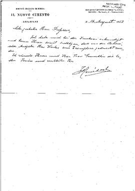 letter to W. Pauli, Il Nuovo Cimento