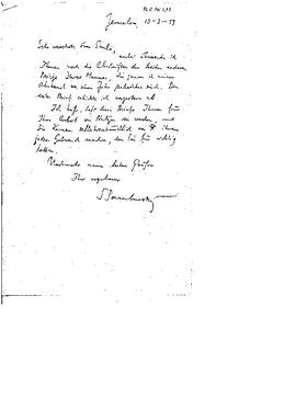 Letter, Sambursky, S