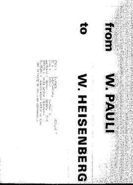 Letter from Pauli to Heisenberg