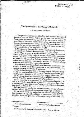 The space-time of the theory of relativity, Alexandrov, Aleksander Danilovich