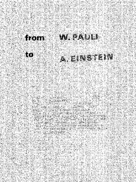 Letter from Pauli to Einstein