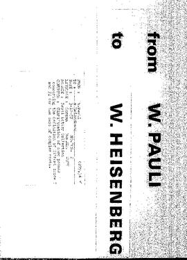 Letter from Pauli to Heisenberg