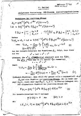 II. Kapitel. Analytische Fortsetzung. CPT-Theorem. Ausbreitungsfunktionen