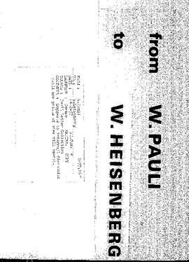 Letter from Pauli to Heisenberg