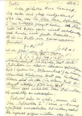 Letter from Pauli to Carnap