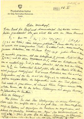 Letter from Pauli to Weisskopf