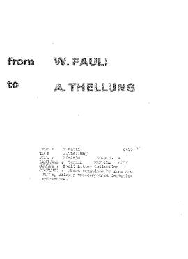 Letter from Pauli to Thellung