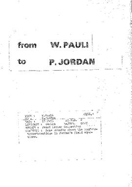 Letter from Pauli to Jordan