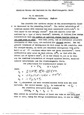 Spinless mesons and nucleons in electromagnetic field, Matthews, Paul T