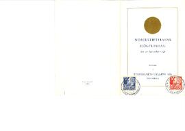Two menus, for Wolfgang Pauli's Nobel Prize banquet and dinner, The Royal Swedish Academy of Sciences