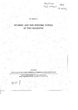 Rydberg and the periodic system of the elements