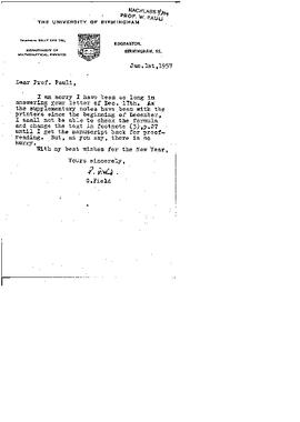letter to W. Pauli, Field, Gerald