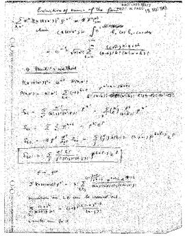 Evaluation of sums, [unknown]
