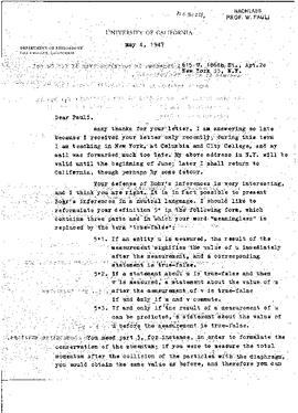 Letter, Reichenbach, Hans