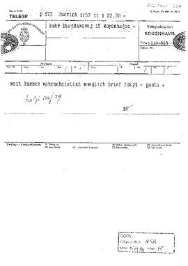 Letter from Pauli to Bohr