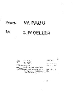 Letter from Pauli to Møller