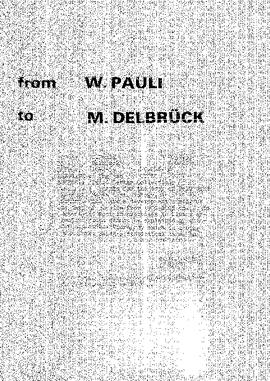 Letter from Pauli to Delbrück