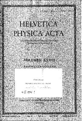 "Wolfgang Pauli, 1900-1958", in: Helvetica Physica Acta (Volumen XXXIII, Fasciculus octavus), photograph and article